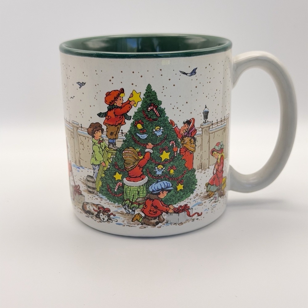 Vintage Potpourri Press Christmas Tree Mug 1989 Holiday‎ Coffee Cup Korea